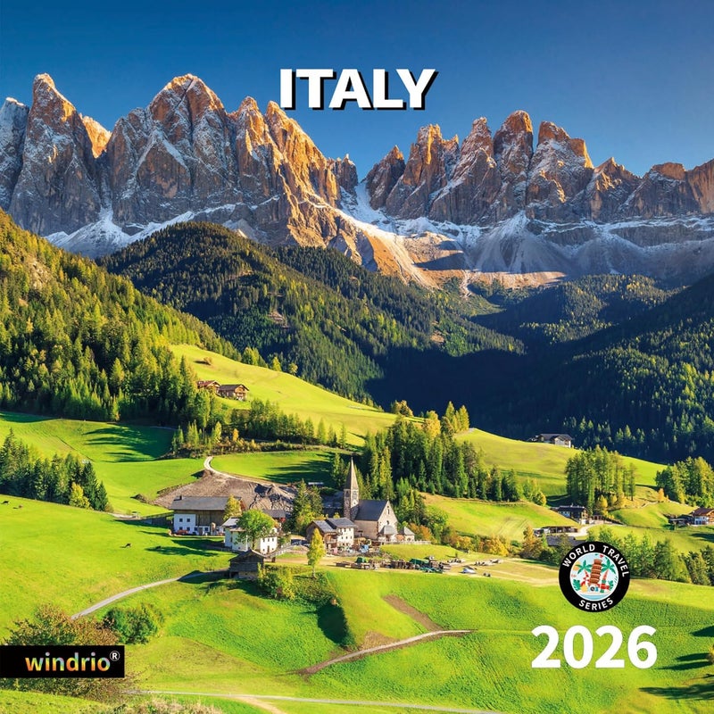windrio 2026 Wall Calendar,Calendar 2026, November 2025 - December 2026, Wall Calendar Italy, 12" x 24" Opened,Full Page Months Thick & Sturdy Paper for Calendar Organizing & Planning - Image 1